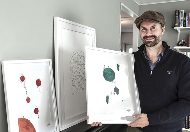 Lekfullt m�lade f�r pryder �ppen konstv�gg