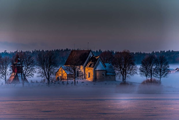 De d�das julotta och att �nska djuren God Jul 