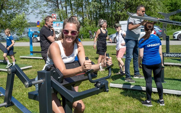 M�nga testade Gustavs uddes utegym