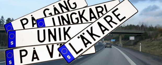 Färre personliga registreringsskyltar Färre personliga registreringsskyltar