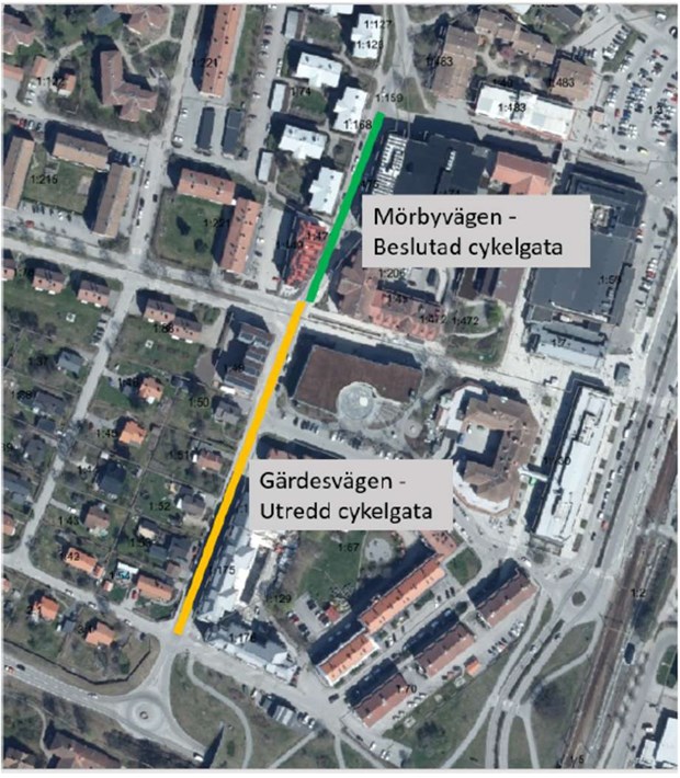 Utredning om cykelgata på Gärdesvägen skjuts upp Utredning om cykelgata på Gärdesvägen skjuts upp