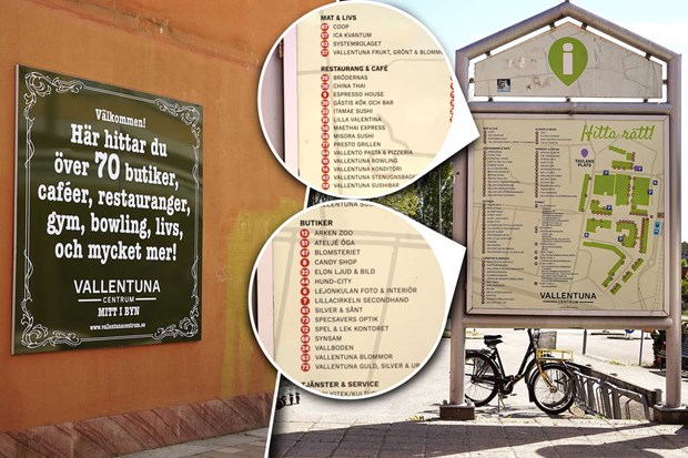 Skyltf�rvirring i Vallentuna centrum
