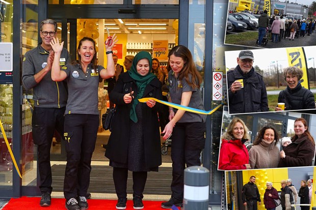 BILDEXTRA. Lng k nr Rusta ppnade i Vallentuna 