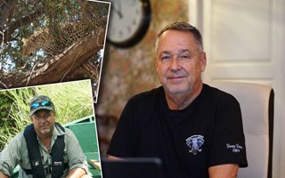 Brottbybon Per bygger camp på savannen