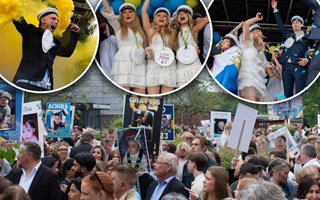 Gl�djeyra n�r studenterna sprang ut