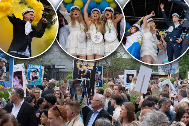 Glädjeyra när studenterna sprang ut Glädjeyra när studenterna sprang ut