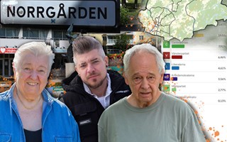 Här är en röd fläcki en blå kommun