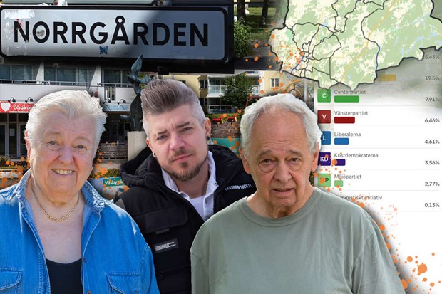 Här är en röd fläcki en blå kommun