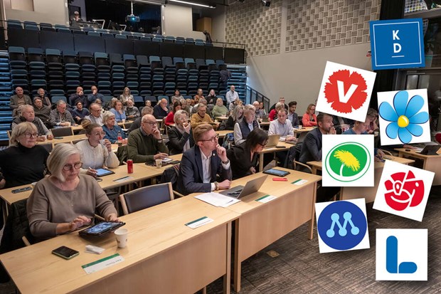 Affischeringen ig�ng � h�r �r partiernas vall�ften